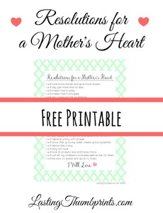 Resolutions for a Mother's Heart - Free Printable!