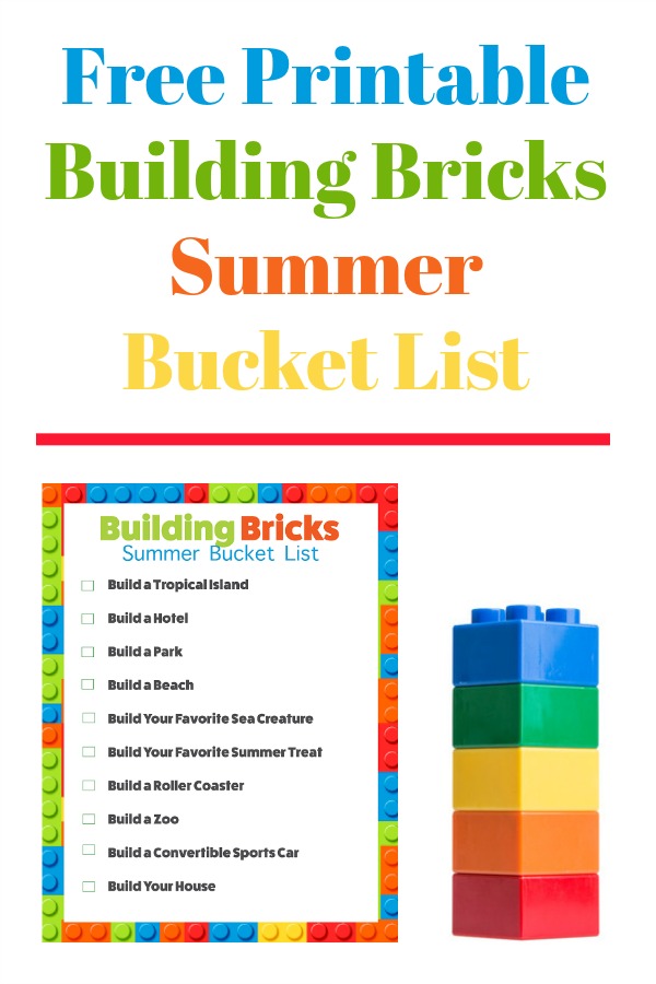 Summer Building Bricks Challenges - Free Printable