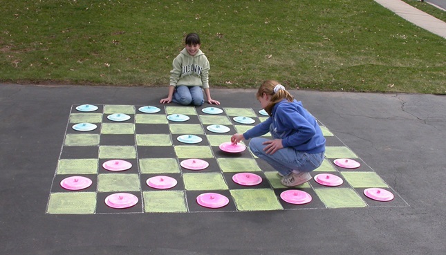 sidewalk chalk checkers