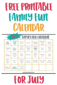 July Family Fun Calendar